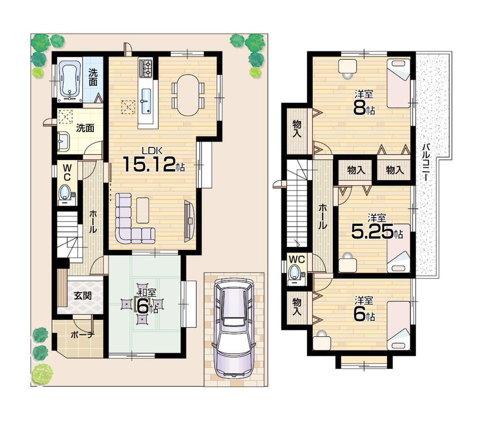 Floor plan. 27,800,000 yen, 4LDK, Land area 100.04 sq m , Building area 96.67 sq m   [F No. land] 