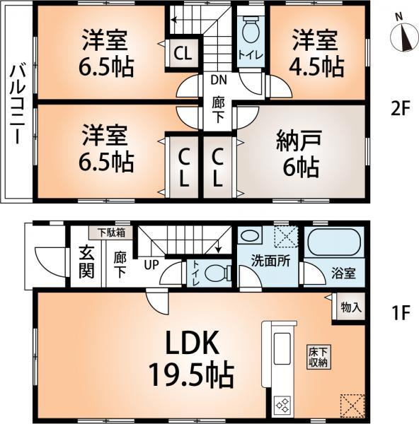 Floor plan. 32,800,000 yen, 3LDK+S, Land area 102.15 sq m , Building area 94.77 sq m