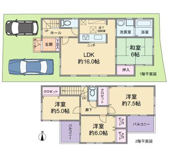 Floor plan. 37.5 million yen, 4LDK, Land area 116.83 sq m , Building area 92.33 sq m