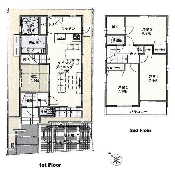 Floor plan. 38,800,000 yen, 4LDK, Land area 108.67 sq m , Building area 100.03 sq m