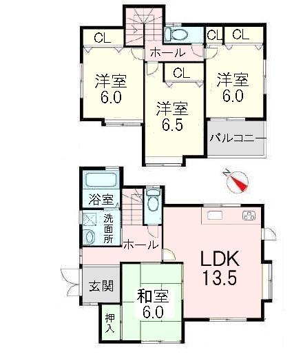 Floor plan. 25,800,000 yen, 4LDK, Land area 187.5 sq m , The building is the area 93.96 sq m Zenshitsuminami facing design.