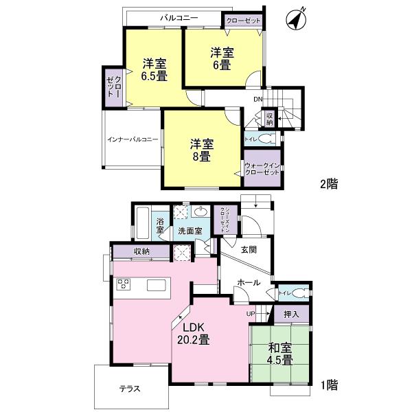 Floor plan. (C No. land), Price 37,800,000 yen, 4LDK, Land area 179.64 sq m , Building area 107.59 sq m