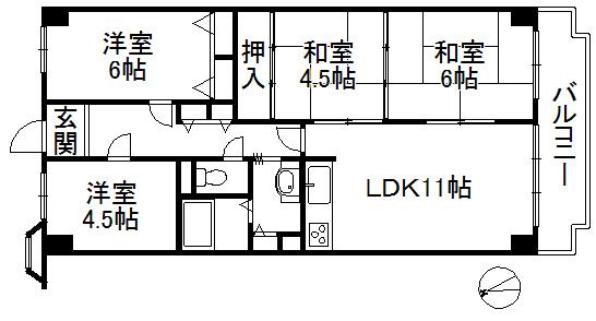 Floor plan. 4LDK, Price 9.99 million yen, Footprint 72 sq m , Balcony area 8.1 sq m