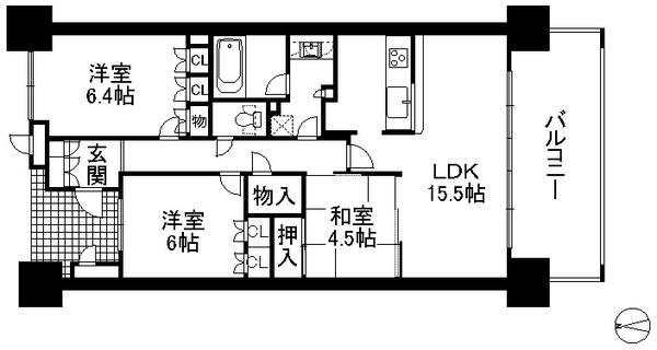 Floor plan. 3LDK + S (storeroom), Price 19,800,000 yen, Occupied area 76.48 sq m , Balcony area 16.08 sq m