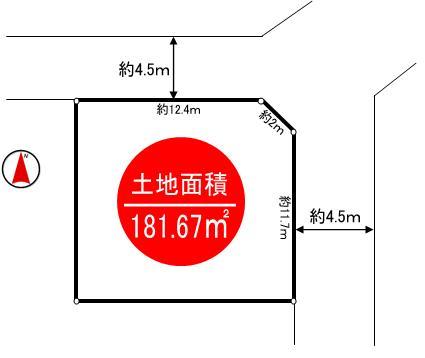 Compartment figure. Land price 22.5 million yen, Land area 181.67 sq m