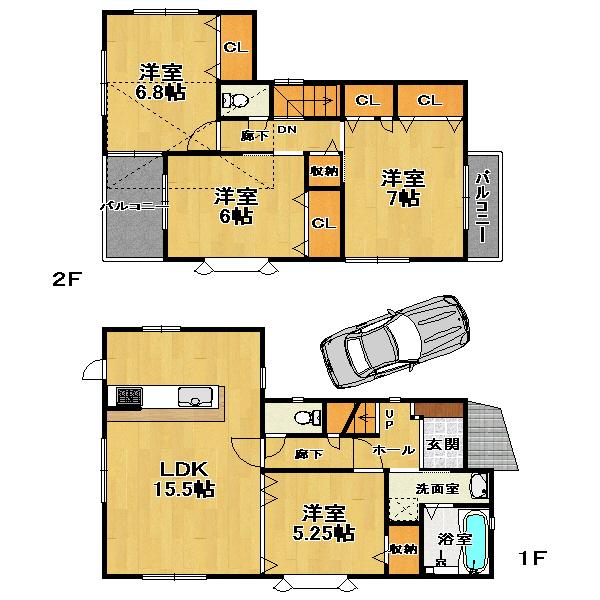 Floor plan. 29 million yen, 4LDK, Land area 109.09 sq m , Building area 96.43 sq m attic storage is the plan with