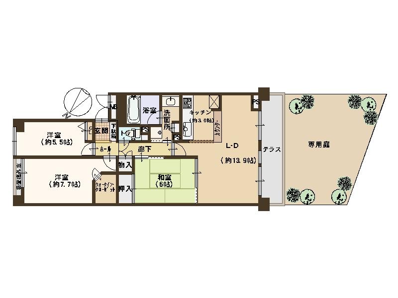 Floor plan. 3LDK, Price 26,800,000 yen, Occupied area 81.62 sq m