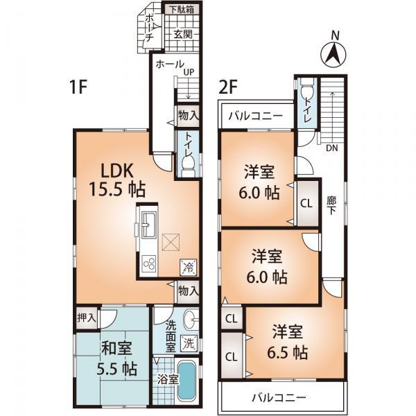 Floor plan. 25,800,000 yen, 4LDK, Land area 101.36 sq m , Building area 95.58 sq m floor plan