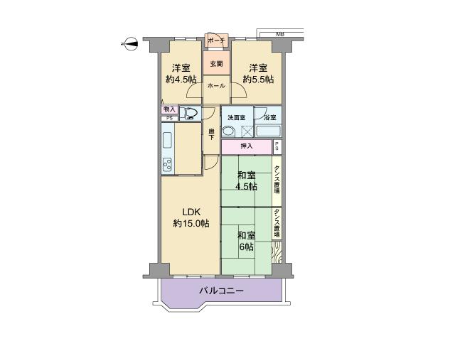 Floor plan. 4LDK, Price 17 million yen, Occupied area 79.68 sq m , Balcony area 10.29 sq m LDK spacious 15 Pledge!