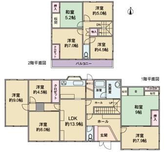 Floor plan. 35,800,000 yen, 9LDK, Land area 762.8 sq m , Building area 201.49 sq m floor plan