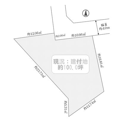 Compartment figure. Land price 45 million yen, Land area 330.75 sq m
