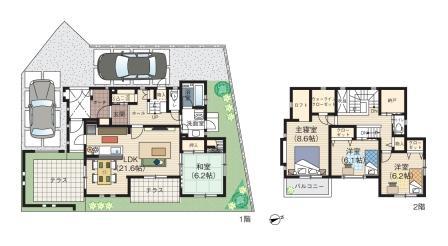 Floor plan. 46,500,000 yen, 4LDK + S (storeroom), Land area 186.83 sq m , Building area 125.55 sq m