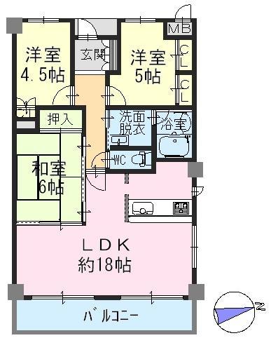 Floor plan. 3LDK, Price 17.8 million yen, Occupied area 76.13 sq m , It is a floor plan design of the balcony area 11.9 sq m popular counter kitchen.