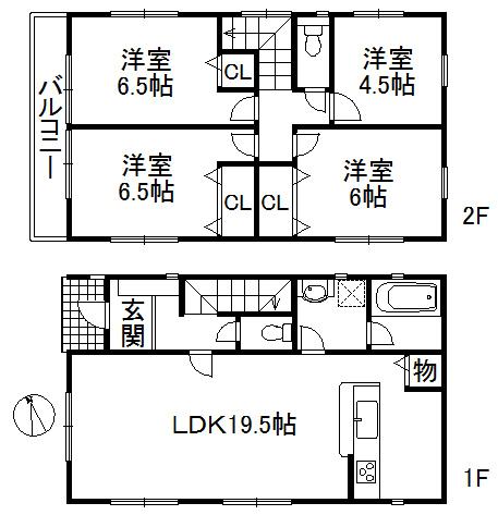 Floor plan. (No. 1 point), Price 32,800,000 yen, 4LDK, Land area 102.15 sq m , Building area 94.77 sq m