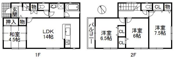 Floor plan. (No. 4 locations), Price 33,800,000 yen, 4LDK, Land area 100.86 sq m , Building area 90.31 sq m