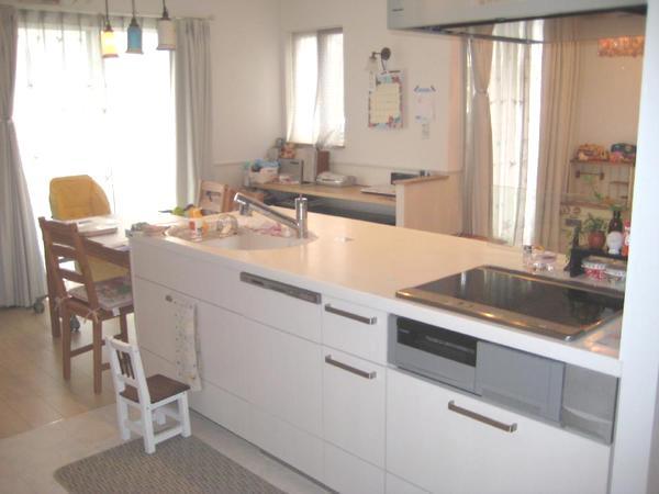 Kitchen. Island is the type wide span face-to-face system kitchen.