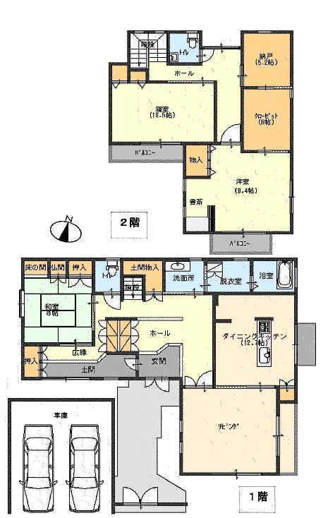 Floor plan. 55,800,000 yen, 4LDK, Land area 224.19 sq m , Building area 178.44 sq m