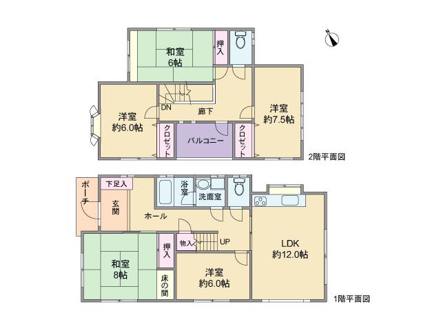Floor plan. 19,800,000 yen, 5LDK, Land area 212.92 sq m , Building area 115.83 sq m floor plan