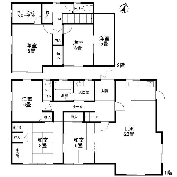 Floor plan. 36,800,000 yen, 5LDK, Land area 160.92 sq m , Building area 143.78 sq m