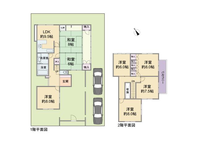 Floor plan. 35,800,000 yen, 7LDK, Land area 259.54 sq m , Building area 161.82 sq m