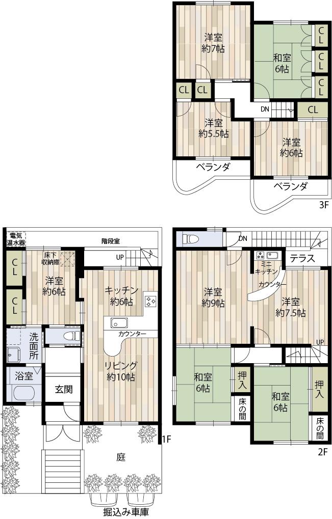 Floor plan. 36,800,000 yen, 9LDK, Land area 187.99 sq m , It is a building area of ​​164.76 sq m 9LDK