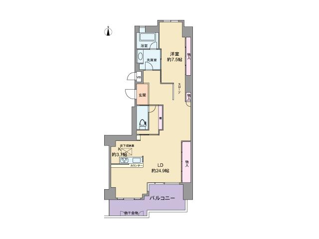 Floor plan. 1LDK, Price 11.8 million yen, Occupied area 84.14 sq m , Balcony area 14.56 sq m