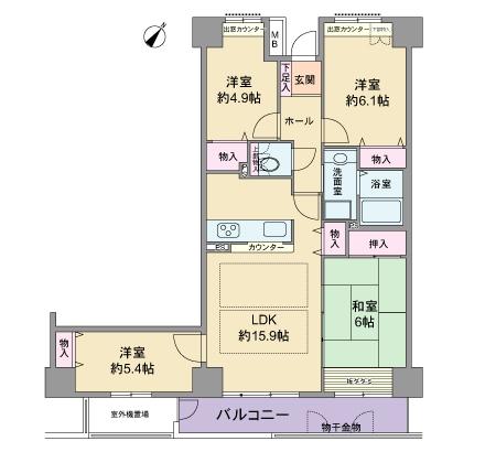 Floor plan. 4LDK, Price 29,800,000 yen, Occupied area 91.94 sq m , Balcony area 10.78 sq m