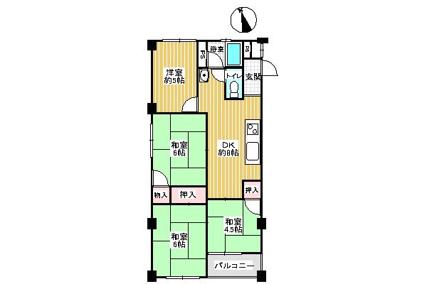 Floor plan. 4DK, Price 7.8 million yen, Occupied area 59.94 sq m , Balcony area 3.27 sq m