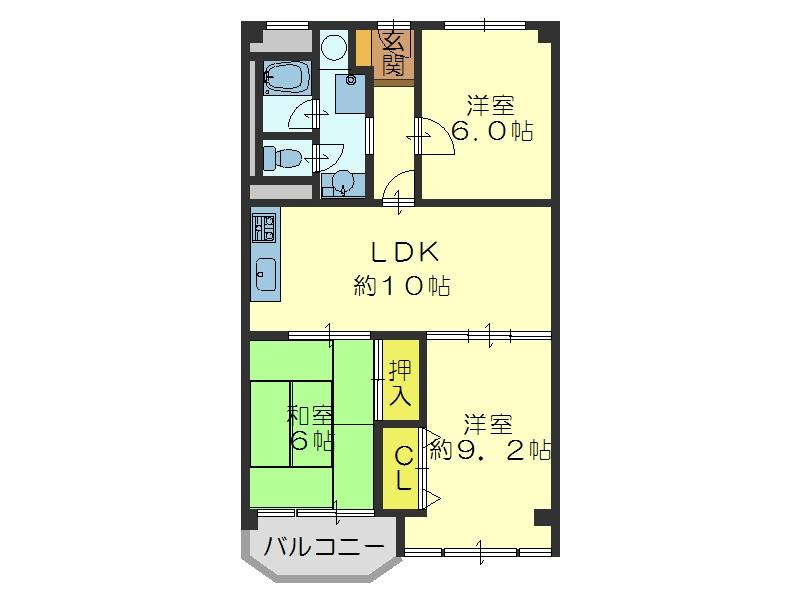 Floor plan. 3LDK, Price 11.5 million yen, Occupied area 70.85 sq m , Balcony area 3.9 sq m