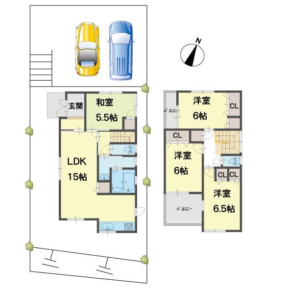 Floor plan. (No. 1 point), Price 32,300,000 yen, 4LDK, Land area 226.08 sq m , Building area 95.17 sq m