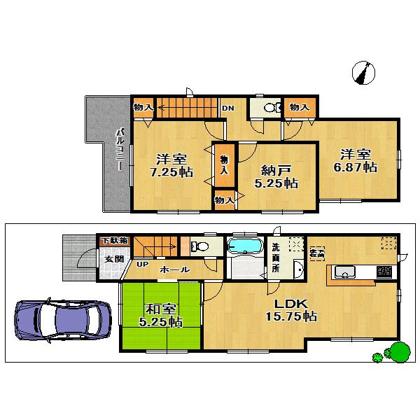 Floor plan. (C Building), Price 28.8 million yen, 3LDK+S, Land area 100.15 sq m , Building area 92.94 sq m