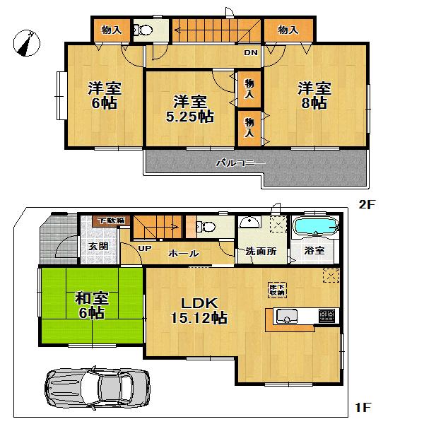 Floor plan. (F Building), Price 29,200,000 yen, 4LDK, Land area 100.04 sq m , Building area 96.67 sq m
