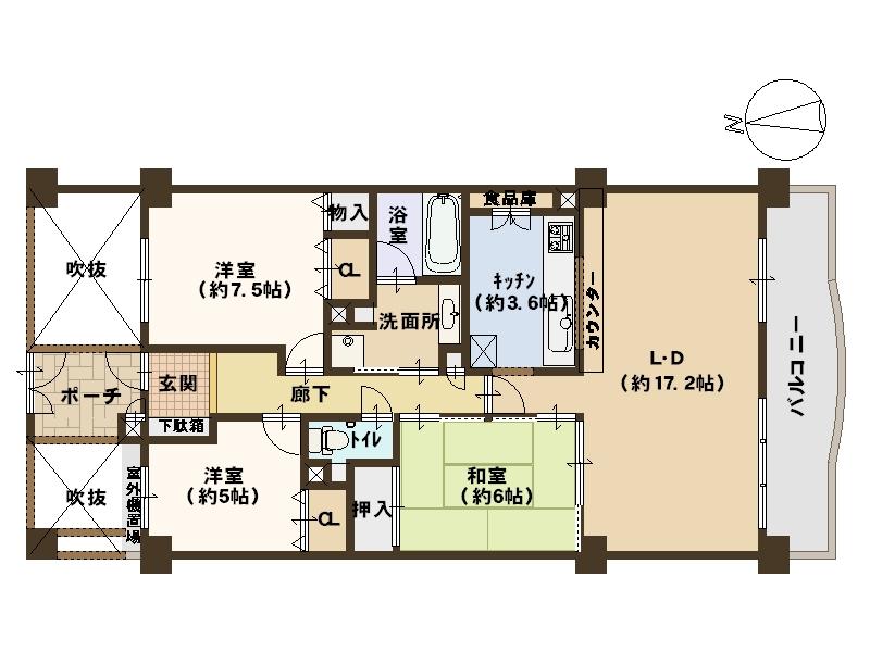 Floor plan. 3LDK, Price 24,900,000 yen, Occupied area 85.91 sq m , Balcony area 11.14 sq m