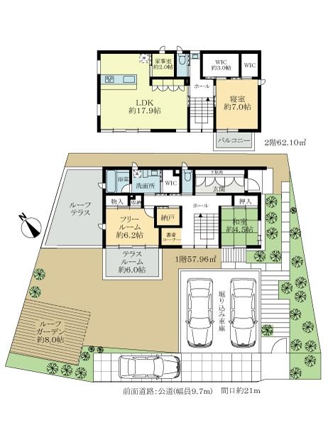 Floor plan. 69,800,000 yen, 3LDK + 2S (storeroom), Land area 299.31 sq m , Building area 120.06 sq m