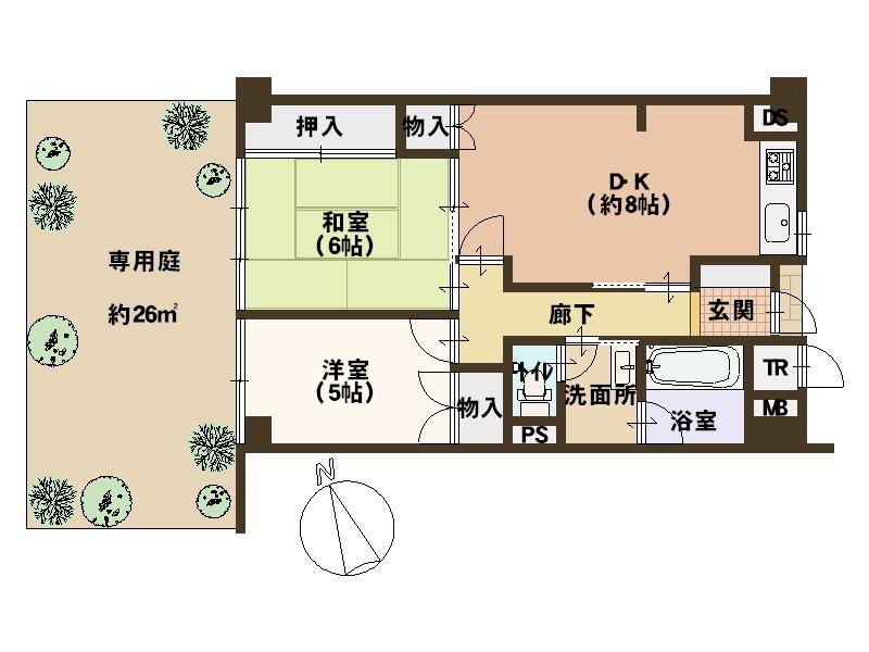 Floor plan. 2DK, Price 7.98 million yen, Occupied area 49.56 sq m