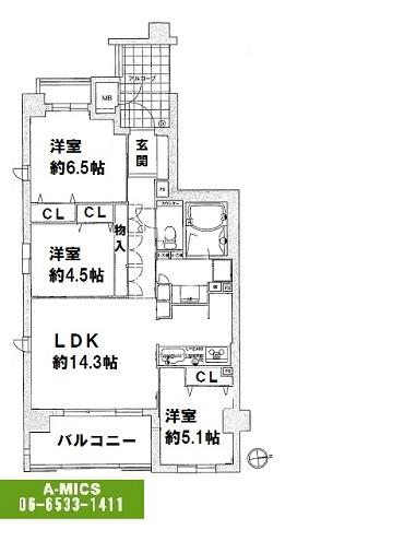 Floor plan. 3LDK, Price 17.8 million yen, Occupied area 71.45 sq m , Balcony area 8.17 sq m