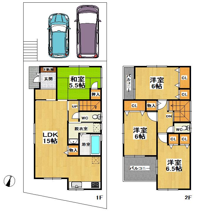 Floor plan. (No. 1 point), Price 34,300,000 yen, 4LDK, Land area 226.08 sq m , Building area 95.17 sq m