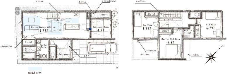 Floor plan. (No. 3 locations), Price 42,910,000 yen, 4LDK, Land area 100.49 sq m , Building area 106.87 sq m
