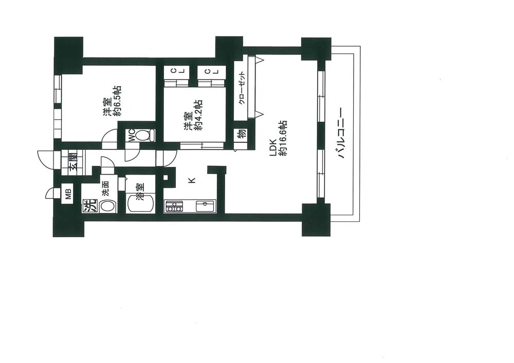 Floor plan. 2LDK, Price 17.2 million yen, Occupied area 60.01 sq m , It is the same balcony area 7.6 sq m family, Kitty ・ Doggy us and, It is a mansion to live together.