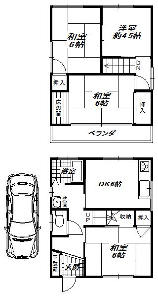Floor plan. 15.8 million yen, 4DK, Land area 61.07 sq m , Building area 81.58 sq m