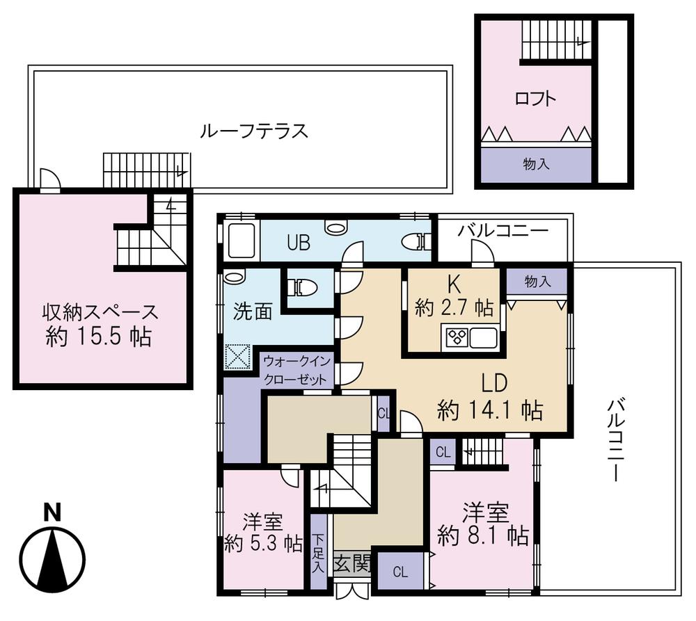 Floor plan. 2LDK + S (storeroom), Price 18,800,000 yen, Occupied area 90.86 sq m , Balcony area 39.6 sq m