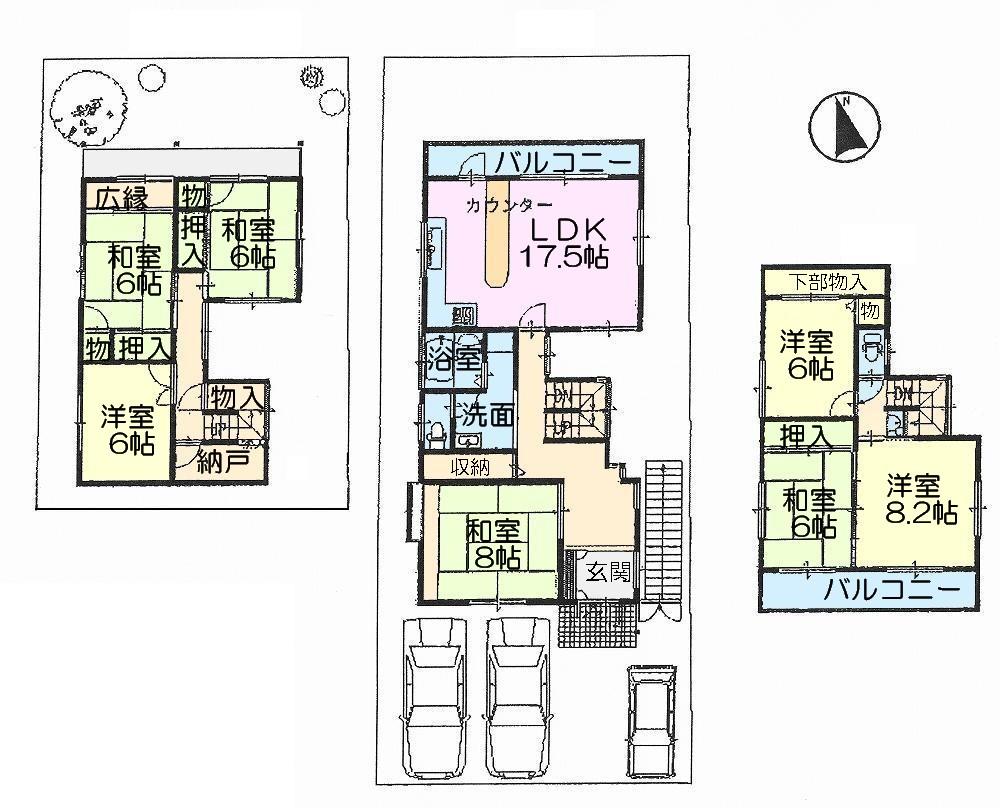 Floor plan. 37.5 million yen, 7LDK + S (storeroom), Land area 192.5 sq m , Building area 192.51 sq m large family or two households If you think you should have a look in.