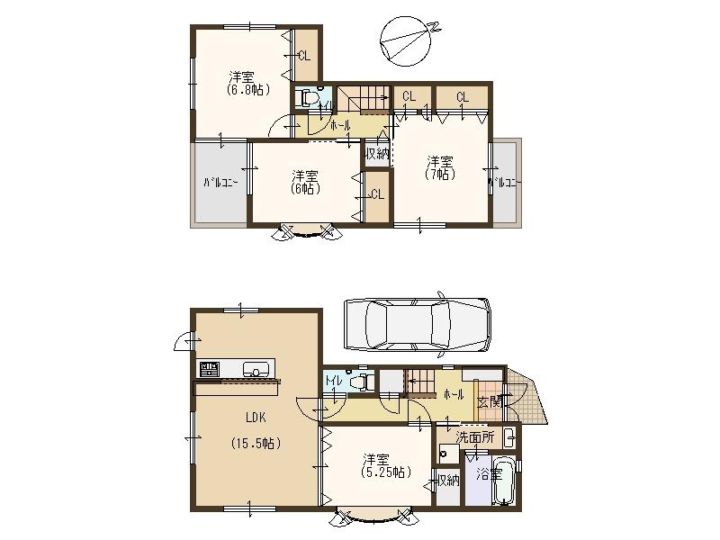 Floor plan. 29 million yen, 4LDK, Land area 109.09 sq m , Building area 96.43 sq m