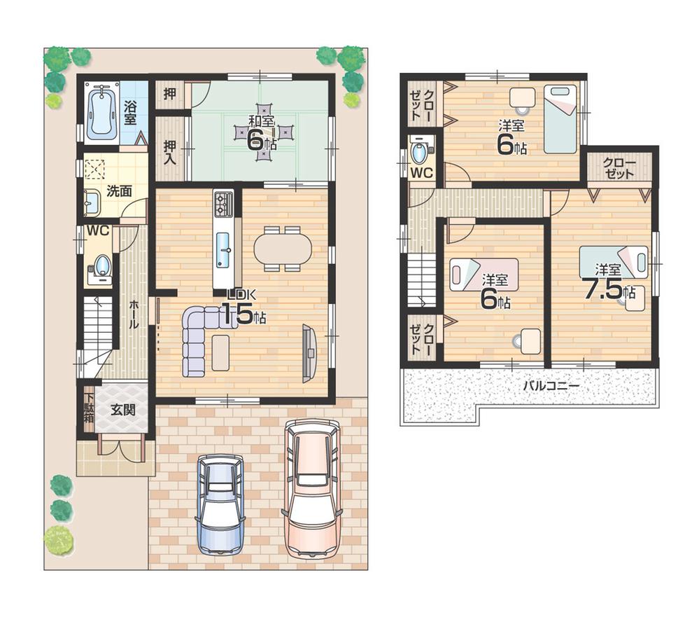 Floor plan. 30,300,000 yen, 4LDK, Land area 105.05 sq m , Building area 94.77 sq m floor plan