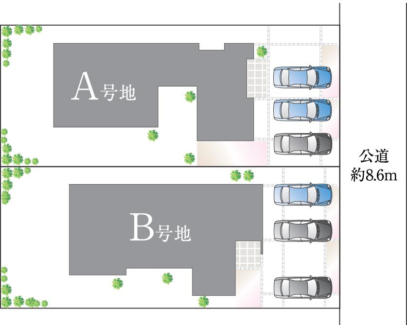 Compartment figure. Land price 45 million yen, Land area 215.32 sq m building lots (B No. land) there is no land frontage 9.39m front road 8m building conditions