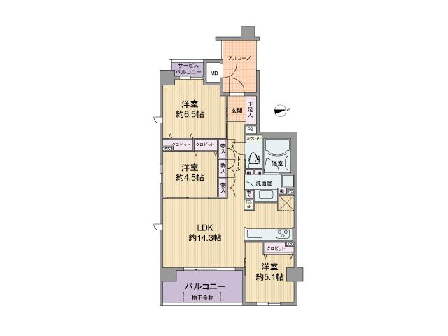 Floor plan. 3LDK, Price 17.8 million yen, Occupied area 71.45 sq m , Balcony area 8.17 sq m floor plan