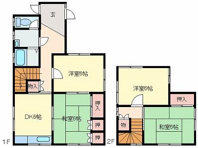 Floor plan. 6.5 million yen, 4DK, Land area 133.72 sq m , Building area 77 sq m