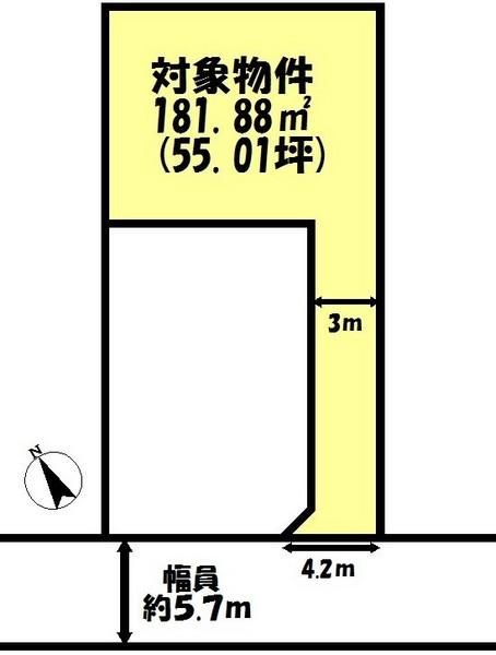 Compartment figure. Land price 12.8 million yen, Land area 181.88 sq m