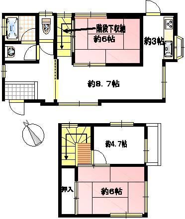 Floor plan. 5.8 million yen, 3DK, Land area 134.84 sq m , Building area 74.15 sq m