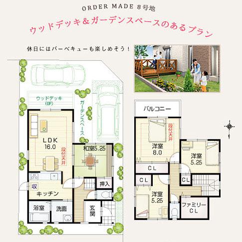Floor plan. (No. 8 land ・ Create order house), Price 28,460,000 yen, 4LDK, Land area 116.04 sq m , Building area 100.19 sq m